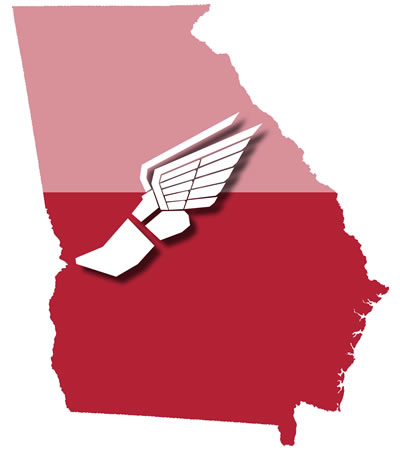 State of Georgia with superimposed wingfoot